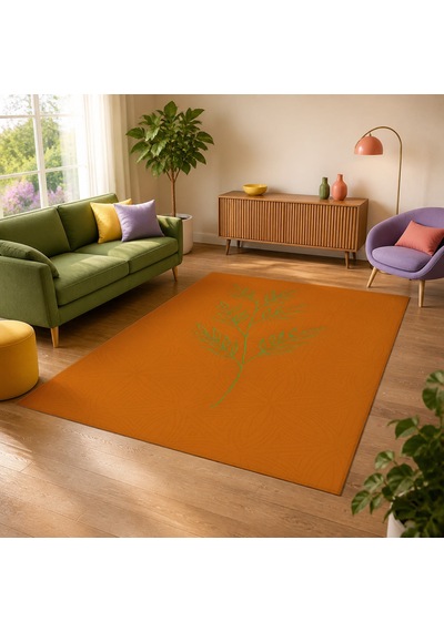 Kartela Halı Evo Halı Jüt Taban Dokuma Halı Turuncu - 100 X 150 Cm