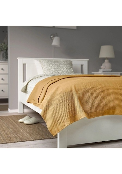 Ikea Indıra Polar Koltuk Örtüsü Çift Kişilik 230 X 250 Cm Hardal