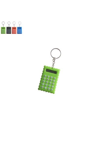 Bisküvi Şekilli Mini 8 Haneli Hesap Makinesi Anahtarlık 1 Adet Ebat: 5,5 Cm X 3,7 Cm Yeşil
