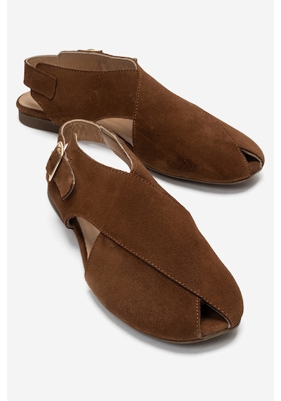 Luvishoes Monaro Toprak Süet Hakiki Deri Kadın Sandalet