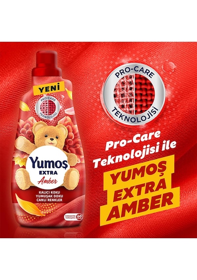 Yumoş Extra Konsantre Canlı Renkler Çamaşır Yumuşatıcısı Amber 3 x 1440 ML