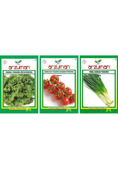 Arzuman Çeri Domates + Marul İri Kıvırcık + Yeşil Soğan To