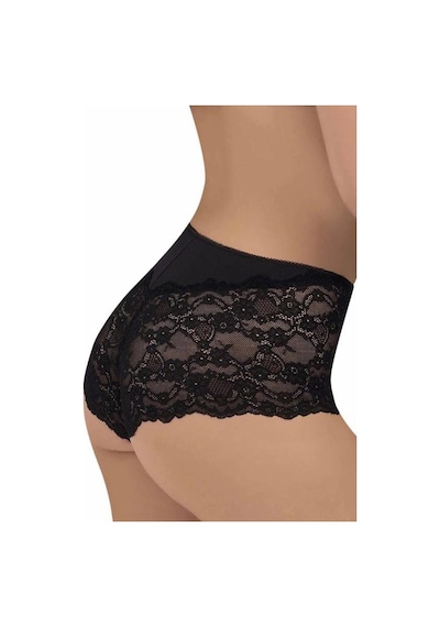 X Lady 941 Yüksek Bel Dantel Külot Siyah
