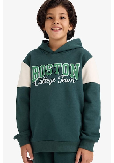 Defacto Kapüşonlu Baskılı İçi Yumuşak Tüylü Sweatshirt Erkek Çocuk G5553a825cwgn536 Yeşil-gn536