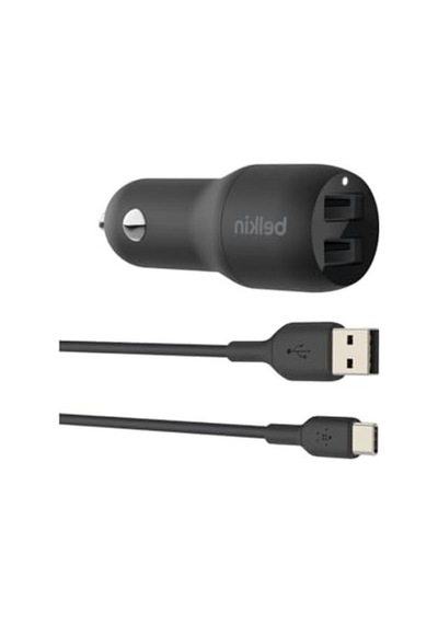 24 W Çift Usb Araç Şarj Cihazı, Hızlı Şarj Ve Usb-c Kablosu İle Pratik Kullanım