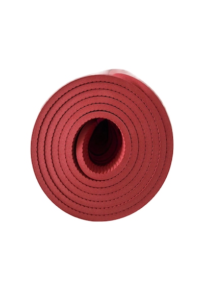 Rebuwo Çift Çizgi Tasarımlı Tpe Yoga Pilates Matı 6mm Kaymaz Hafif Taşınabilir - Bordo Bordo