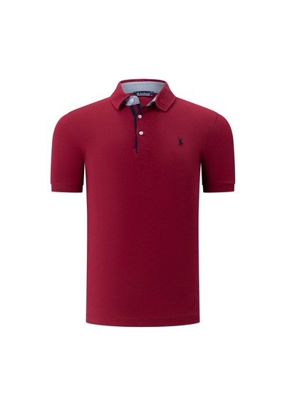 T8582 Dewberry Erkek T-shırt-düz Bordo Düz Bordo