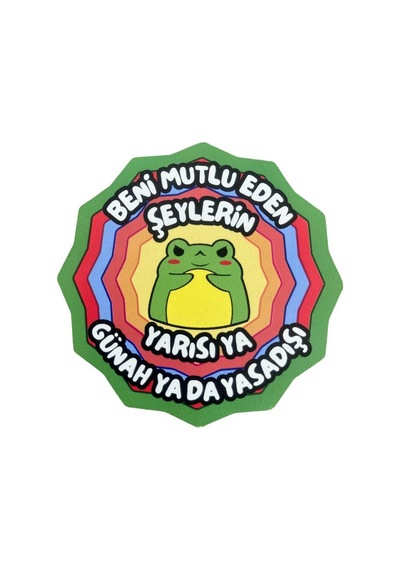 Beni Mutlu Eden Şeylerin Baskılı Ahşap Bardak Altlığı