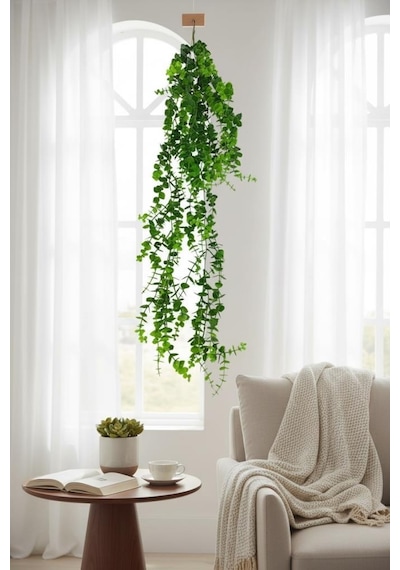Yapay Çiçek Sarkan Okaliptus Şimşir Yapay Sarmaşık Sarkan Çiçek 90cm Yeşil