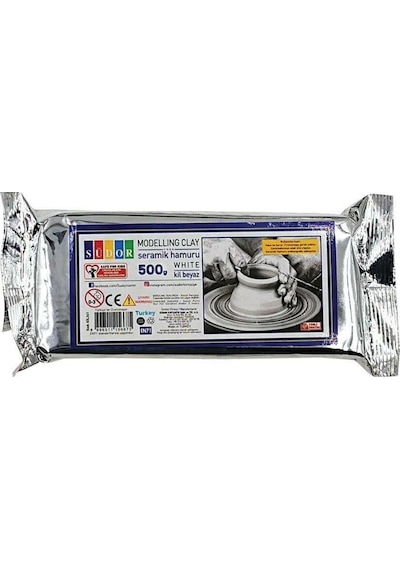Beyaz Kil Hamuru 500 Gr X 5 Adet 2,5 Kg Hava İle Kuruyan Seramik & Heykel Kili Doğal Modelleme H