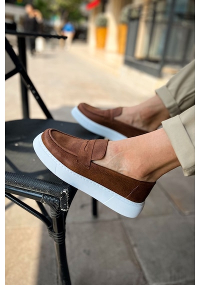 Roof Atelier Erkek Taba Loafer Ayakkabı - 421 - Cbt Bandera Taba