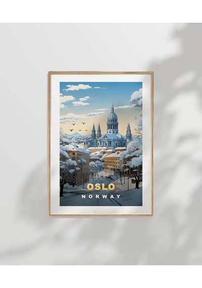 Çerçevesiz Poster Oslo Kış Manzarası