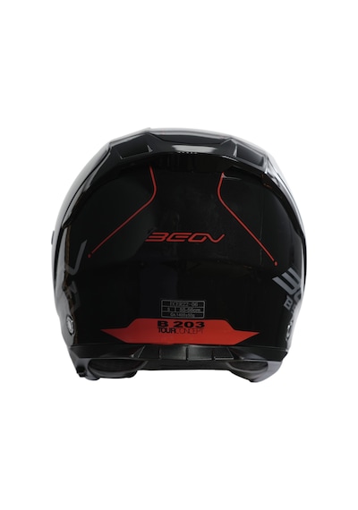Beon B-203 FY01 Çenesiz Vizörlü Yazlık Kask Siyah Kırmızı