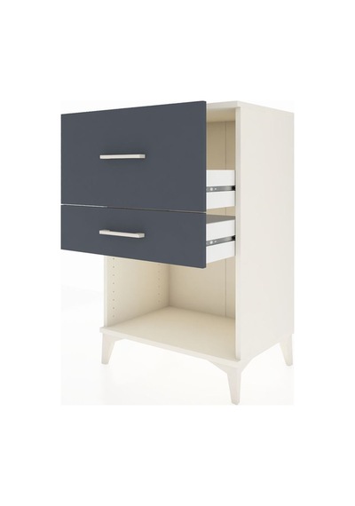 Hyperion Komodin 2 Çekmeceli 60x44x96 Aytaşı-antrasit Aytaşı