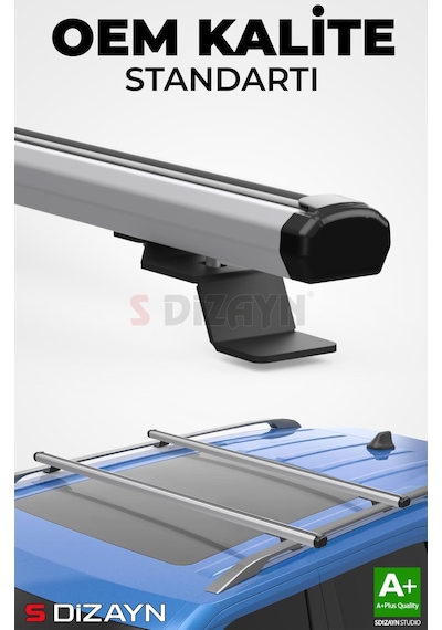 S-dizayn Ford Courier S-bar Cargo V1 Ara Atkı Tavan Taşıyıcı Barı Gri 130 Cm 2014-2023 A+ Kalite