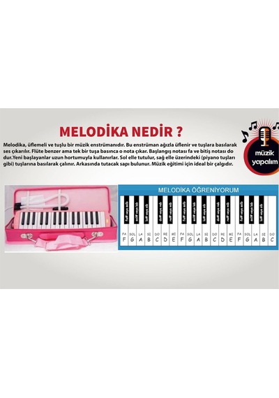 Tıcon 32k Tuş Melodika Karışık Renk Beyaz