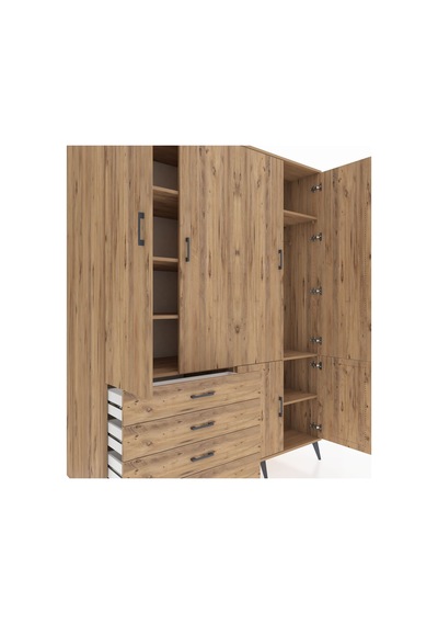 Kronos Gardrop 7 Raflı 4 Çekmeceli Tek Askılı 176x59x221 Çam-çam Çam Kronos Gardrop 7 Raflı 4 Çekmeceli Tek Askılı 176x59x221 Çam-çam Çam