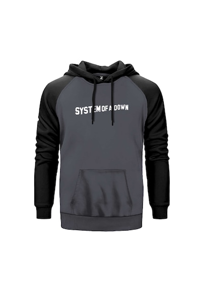 System Of A Down Yazı Gri Renk Reglan Kol Sweatshirt Gri