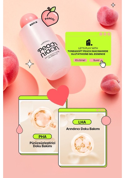 Edıtb Niasinamid ve Glutatyon İçeren Aydınlatıcı Jel Esans EDIT.B PeachNiacin Glutathione 200 ML