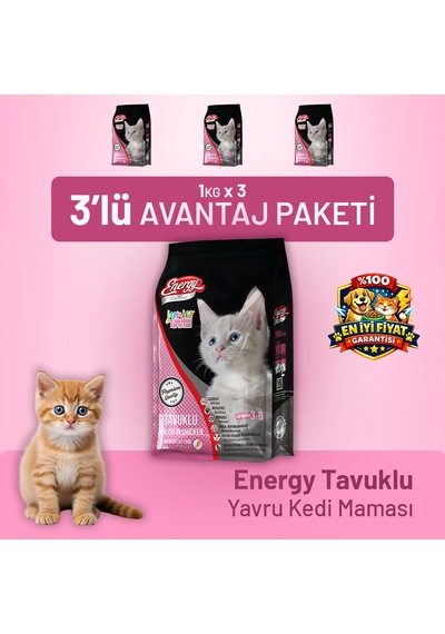 Energy Tavuklu Yavru Kedi Maması - 3 Adet