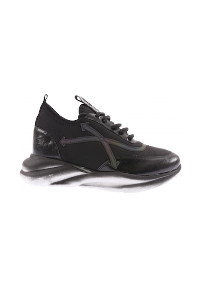 Dgn 311 Kadin Kalin Taban Yazi Detayli Sneakers Ayakkabi 311-2026-R1534 Siyah
