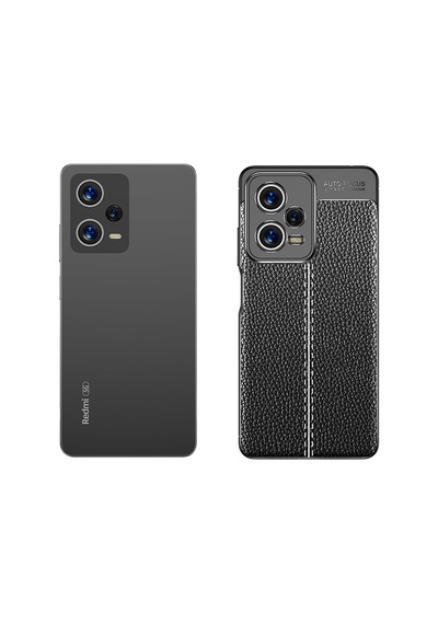 Xiaomi Redmi Note 12 5g Kılıf Deri Görünümlü Silikon Kamera Korumalı Üstün Koruma Cherena Lacivert