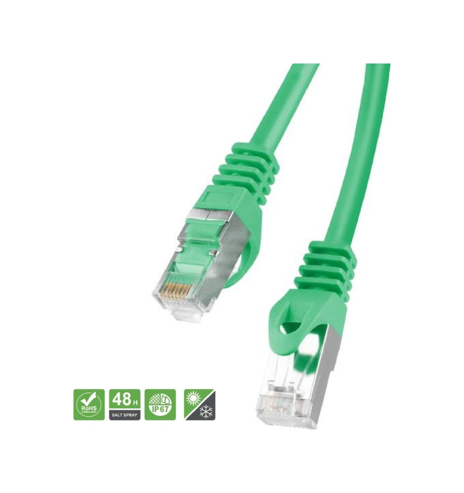 Ercontec Erfnw-ms88a-01gpur ,metal/rj45-8p8c Yeşil/1mt Blendajlı Cat6 Ethernet Kablo