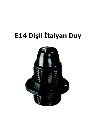 E14 Dişli Siyah İtalyan Duy 20 Adet