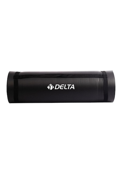 Delta Konfor Zemin 15 Mm Taşıma Askılı Pilates Minderi Yoga Matı, Lila, 15 Mm Siyah