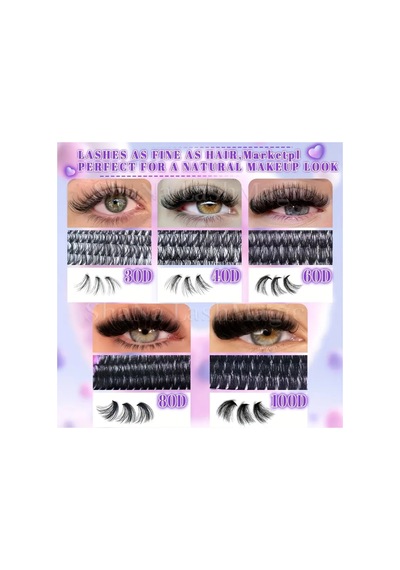 600 Adet Takma Kirpik Küme Seti Yapıştırıcı Cımbız Ve Fırça 30d40d50d60d80d100d