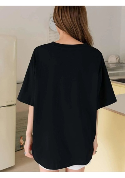 Holiday 1961 Baskılı Unisex Siyah Oversize T-shirt SIYAH