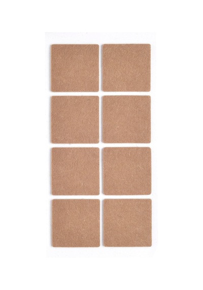 Lexroo Kahverengi 8 Adet Yapışkanlı Sandalye, Masa, Koltuk Altı Parke Koruma Keçesi, Kare, 5 Cm