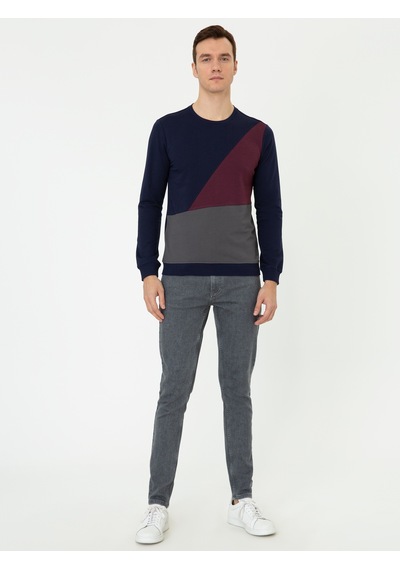 Lacivert Slim Fit Sweatshirt