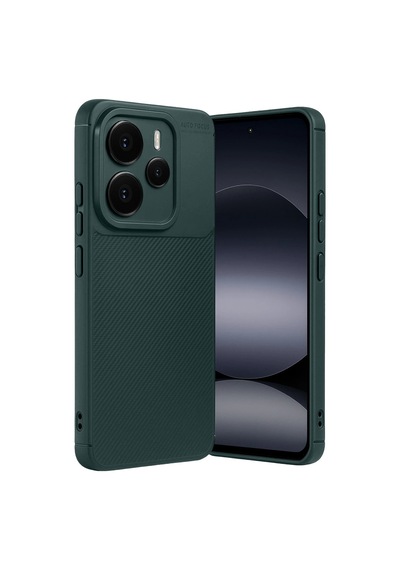 Coverzone Xiaomi Note 14 İle Uyumlu Silikon Kılıf Kamera Korumalı Karbon Tpu Brimstone Ultra Slim Fit Delux Haki