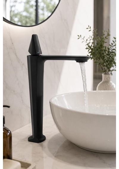 Vıta Uzun Lavabo Bataryası Mat Sıyah Mat Siyah