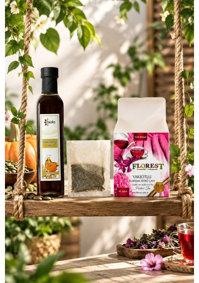 Yakıotlu Karışım Bitki Çayı 90 G + Niola Soğuk Sıkım Kabak Çekirdeği Yağı 250 Ml Set - 926907688