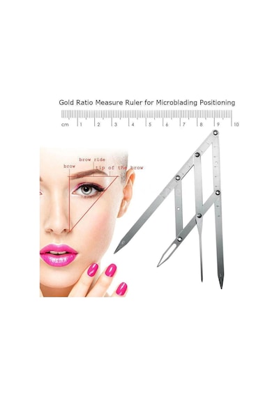 Microblading Simetrik Ve Estetik Kaş Ölçüm Cetveli, Kalıcı Makyaj Altın Oran Pergeli 275