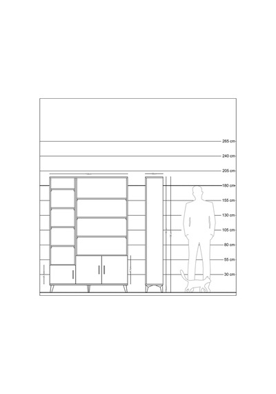 Arges Dolap 10 Raflı 3 Kapaklı 132x30x195 Aytaşı-antrasit/ant... Aytaşı