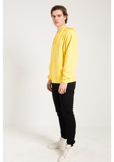 Jahr Marc Sarı Oversize Önü Cepli Kapüşonlu Sweatshirt Sarı