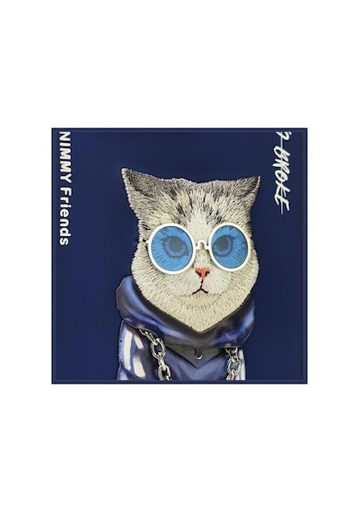 Nımmy İphone 15 Pro Max Uyumlu 3d Gözlük Zincir Handsome Kedi Nakış İşlemeli Kabartmalı Cool Glasses Kılıf