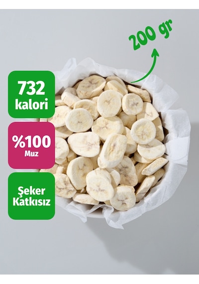 Muz Meyve Cipsi Freeze Dried Doğal Çıtır Atıştırmalık 200 Gr 200 G