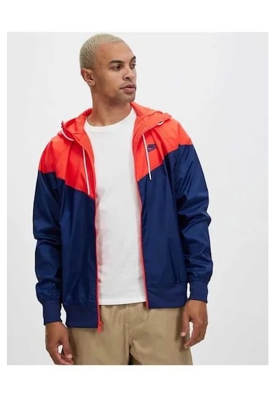 Nike Sportswear Windrunner Da0001-410 Erkek Mavi Ceket Lacivert - Kırmızı