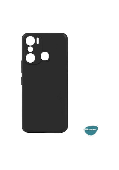 Matte Silicone Infinix Hot 12 İçin Kılıf Siyah Hot 12 İle Uyumlu Kılıf - Siyah