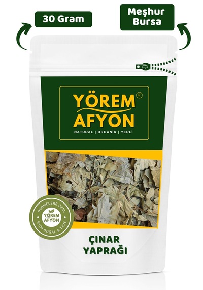 Yörem Afyon Bursa Yöresinden Aşk Ve Sonsuzluğun Simgesi Ayıklanmış Çınar Yaprağı Platanus Orientalis 30gr.