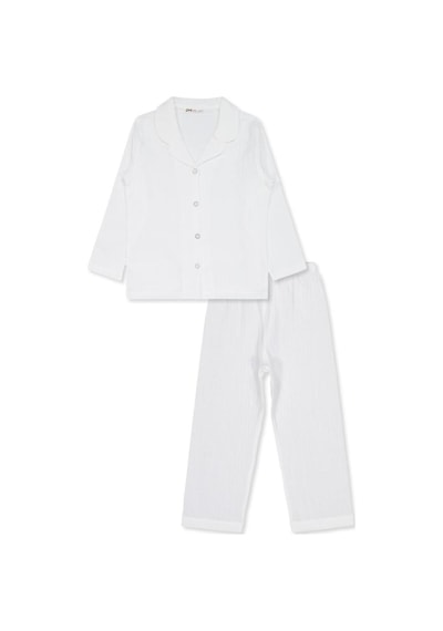 Civil Girls Düz 6-9 Yaş Pijama Takımı Ekru