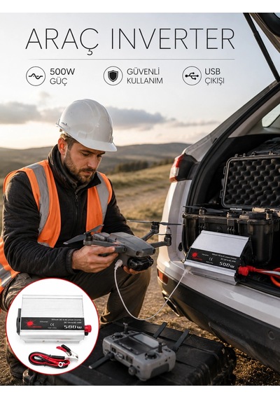 Araçtan Ev Tipi Priz 500w Kullanımı İnvertör