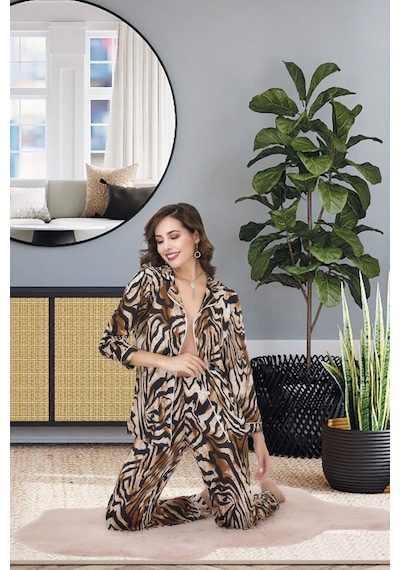 Bebekokusu Rahat Ve Şık Kadın Pijama - Leopar LEOPAR