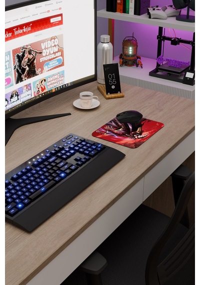 Overlord Kaymaz Dikişli Kauçuk Oyuncu Mousepad V1 - 22x18 Gaming Mouse Pad Fare Altlığı