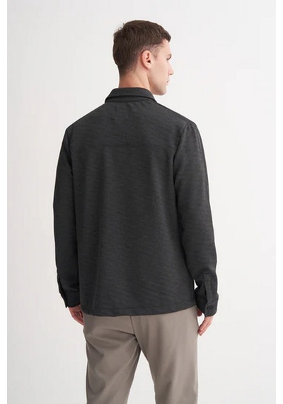 Cazador Kalın Pike Kumaş Premium Polo Yaka Regular Fit Sweat Gömlek Gri