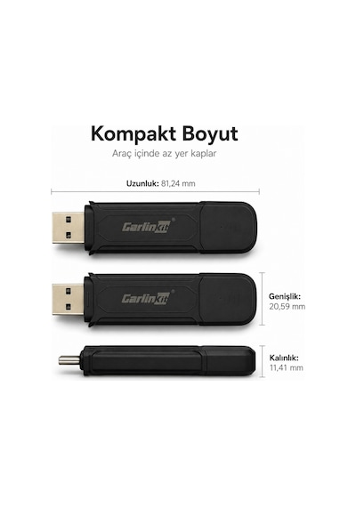 Carlinkit Mini 5 Pro Bluetooth & Wi-fi Kablosuz Carplay Çevirici